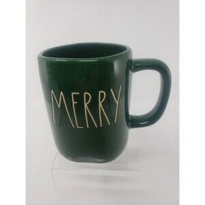 Rae Dunn MERRY Coffee Tea Mug Large Green Christmas New Ceramic